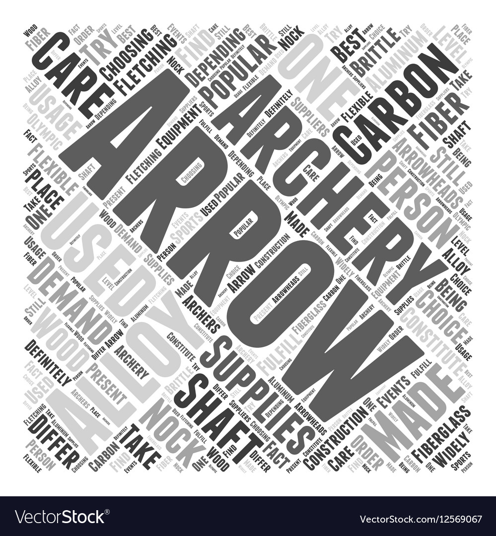 Archery supplies Word Cloud Concept Royalty Free Vector