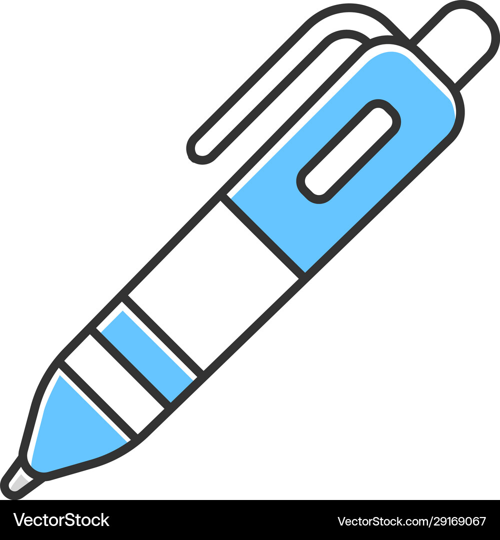 Automatic ballpoint pen color icon writing tool Vector Image