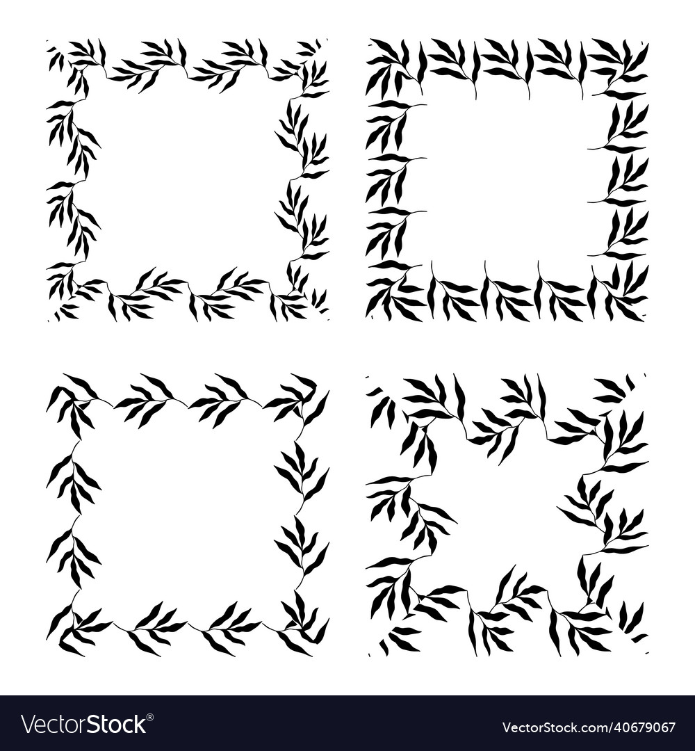 Big set of various botanical frames vector image Big set of various botanical frames