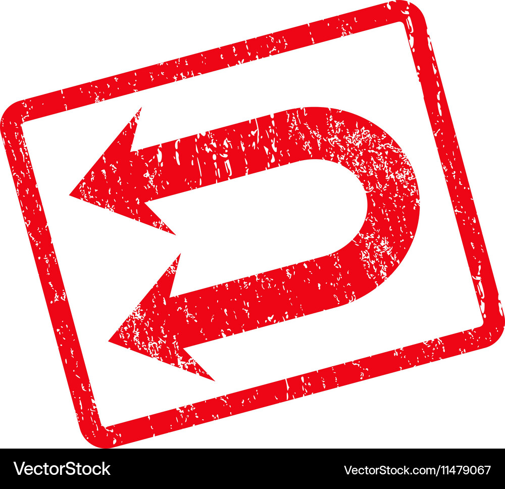 Double left arrow icon rubber stamp Royalty Free Vector
