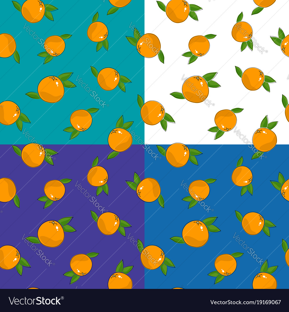 Four seamless pattern with grapefruit