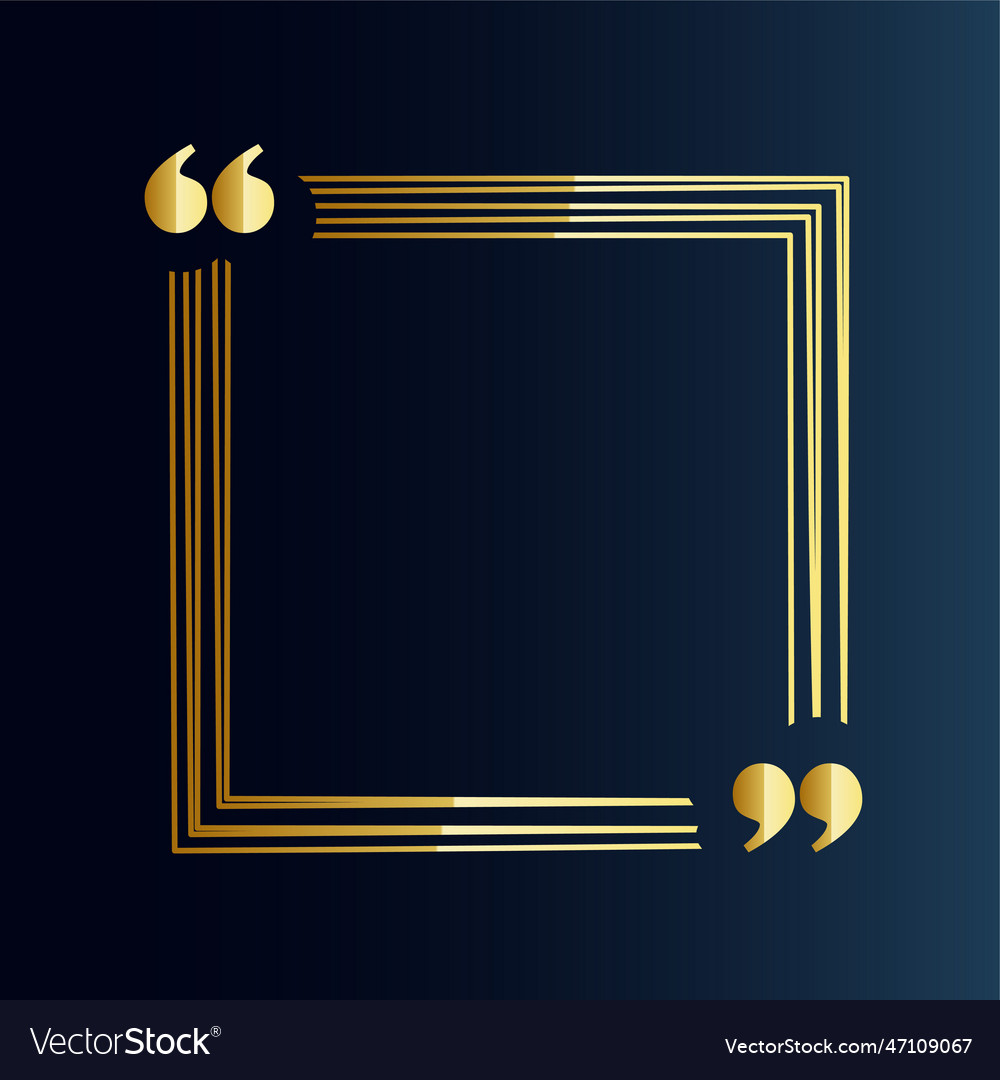 Golden quote text box template dialogue or comment