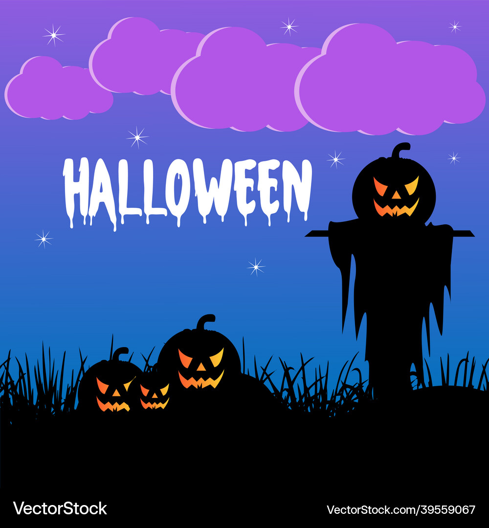 Halloween social media post templates Royalty Free Vector