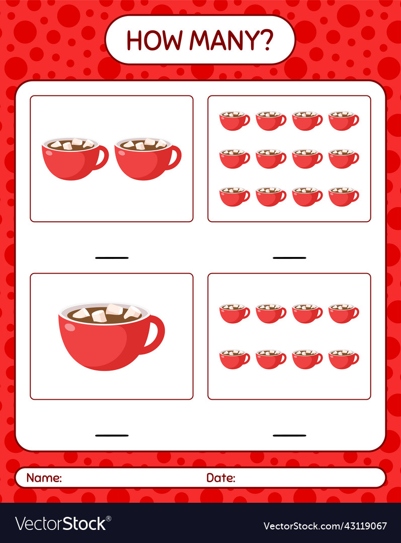 How many counting game with marshmallow on hot vector image How many counting game with marshmallow on hot
