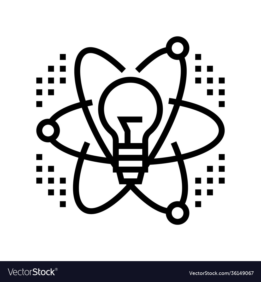 Idea and realization neural network line icon vector image Idea and realization neural network line icon