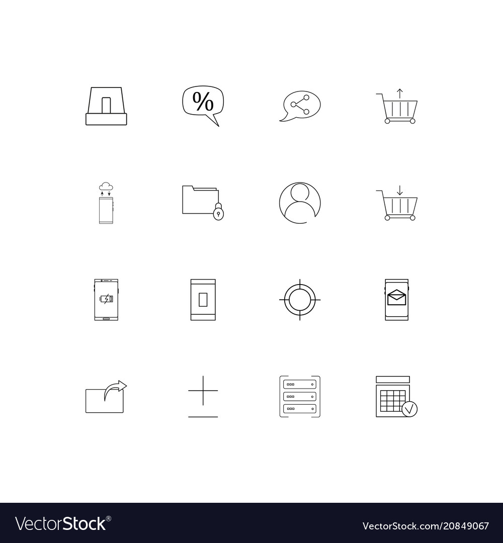 Internet technologies linear thin icons set
