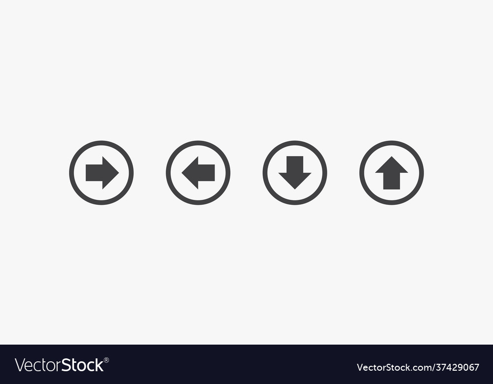 Line icon circle arrow right left up down design vector image Line icon circle arrow right left up down design