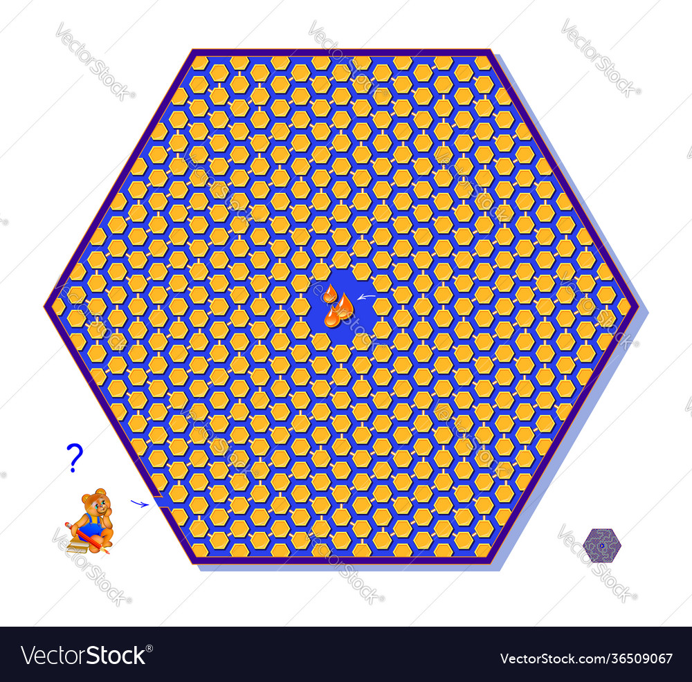Logic puzzle game with labyrinth for children vector image Logic puzzle game with labyrinth for children