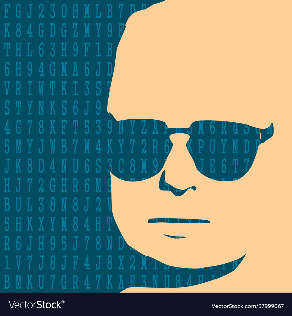 Man avatar front view cyber security concept Vector Image
