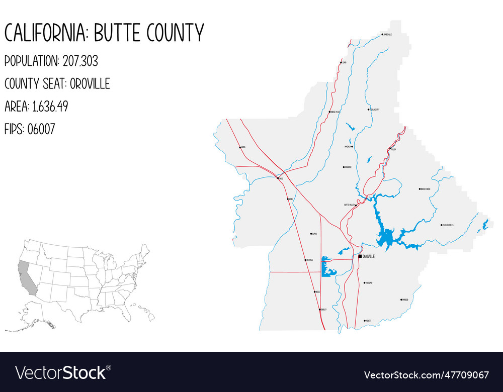 Map of Butte County, California