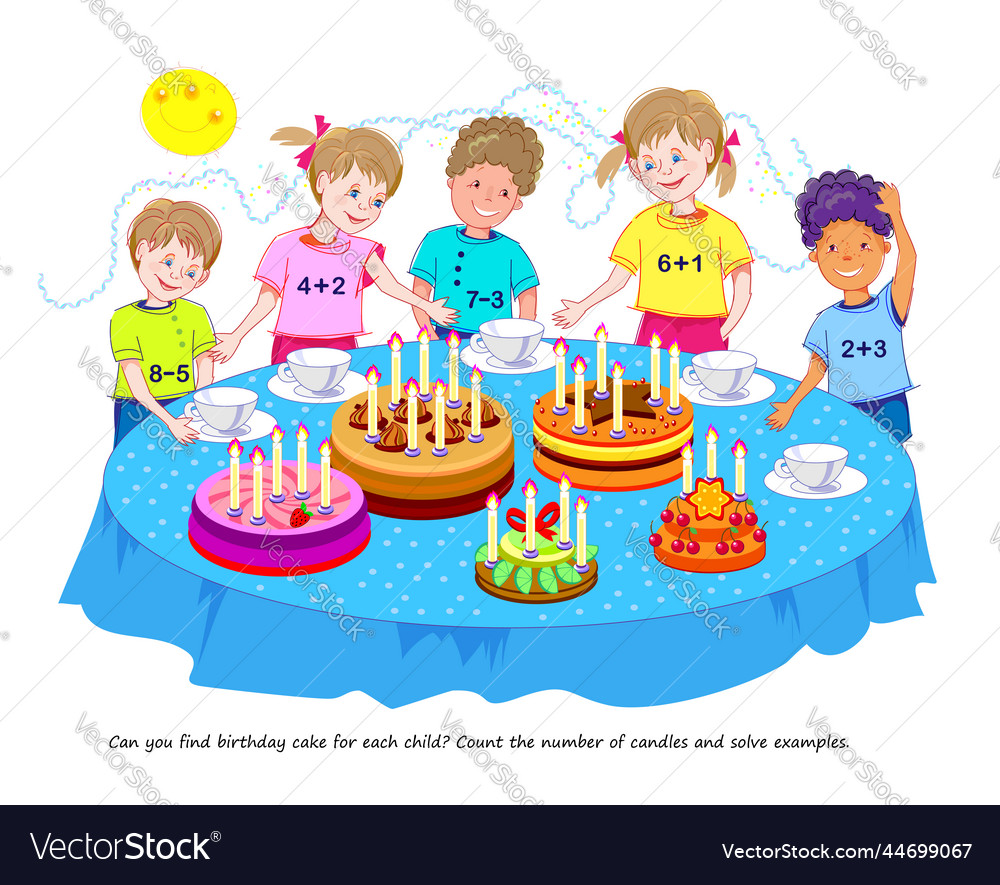 Math education for kids can you find birthday vector image
