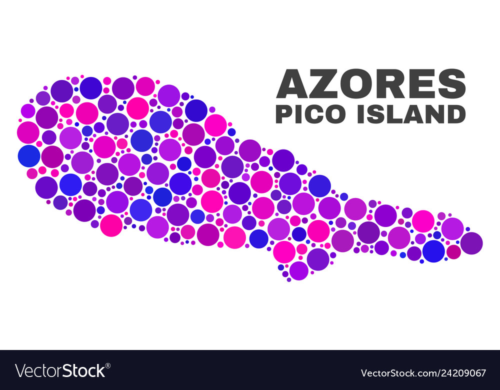 Mosaic pico island map of circle elements