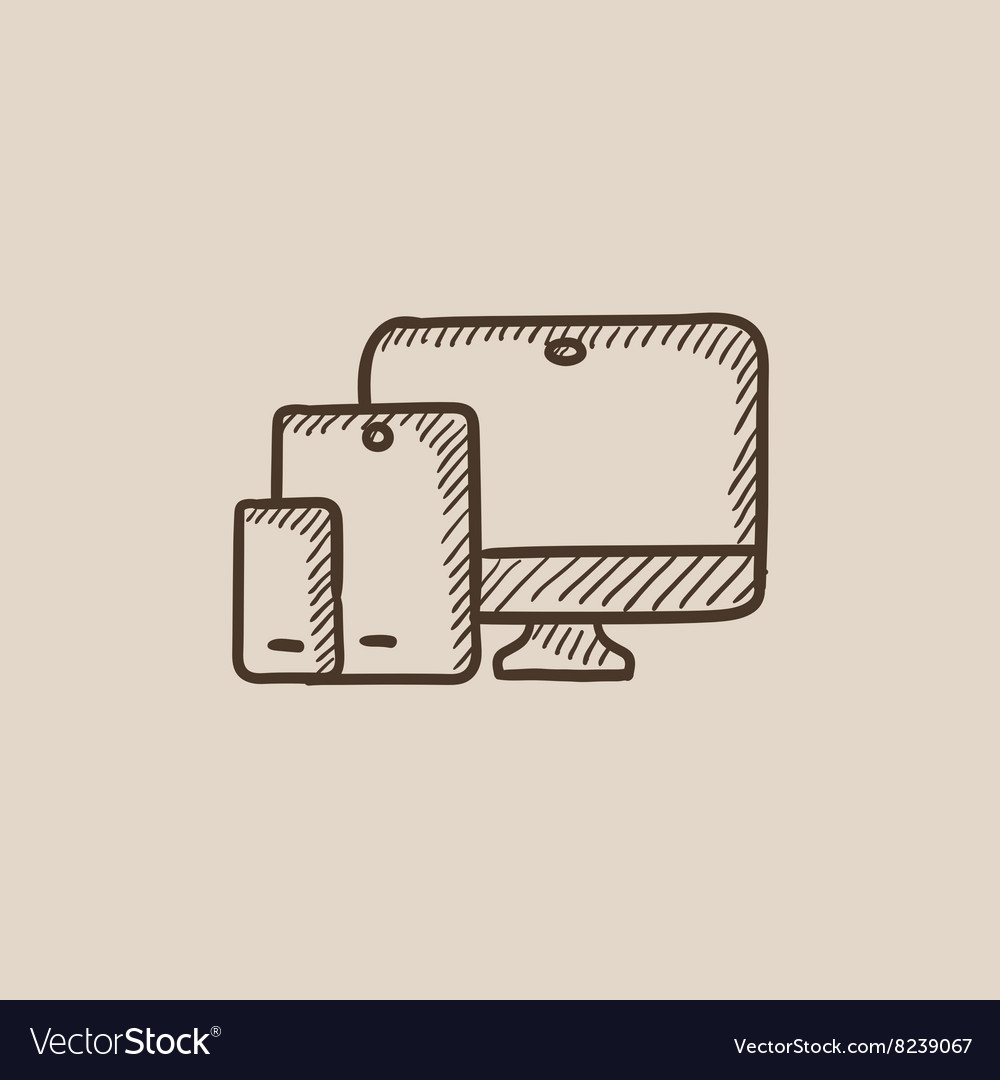 Responsive web design sketch icon