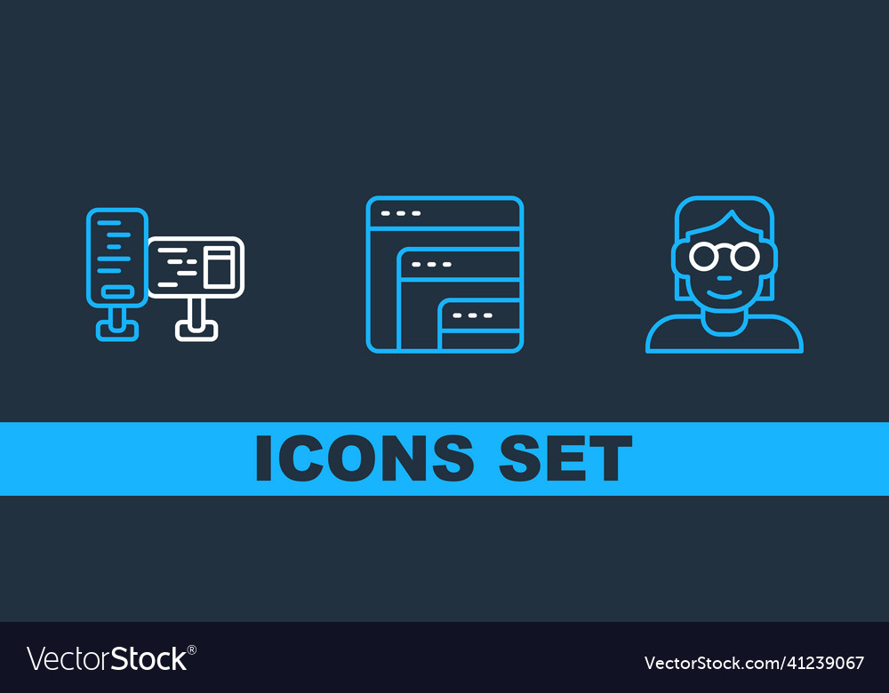 Set line hacker or coder computer monitor screen