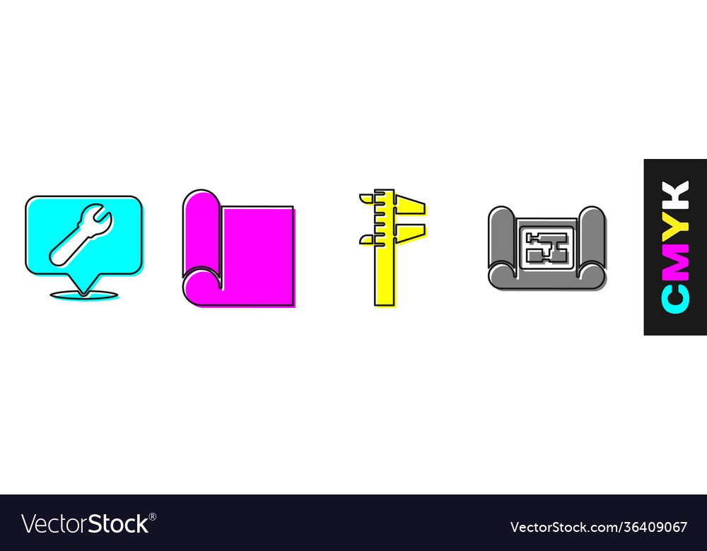 Set location with wrench spanner graphing paper vector image Set location with wrench spanner graphing paper