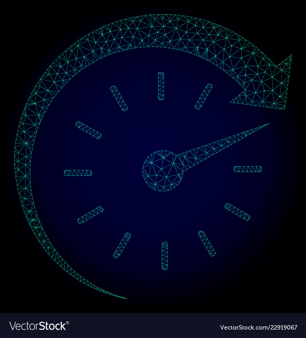 Time forward polygonal frame mesh vector image Time forward polygonal frame mesh