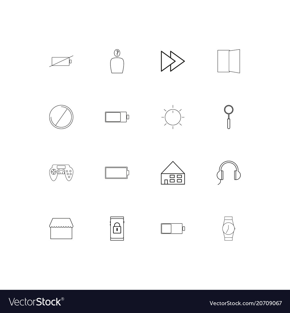 User interface simple linear icons set outlined
