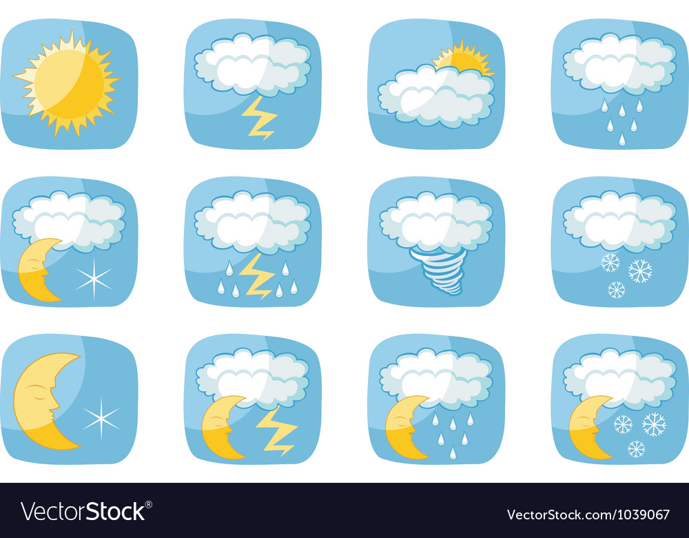 Weather icons Royalty Free Vector Image - VectorStock