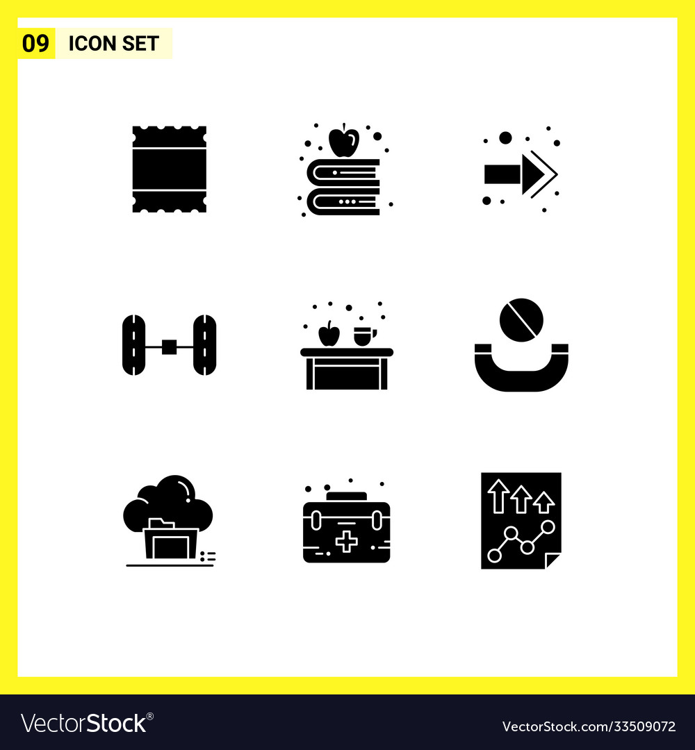 9 universal solid glyphs set for web and mobile