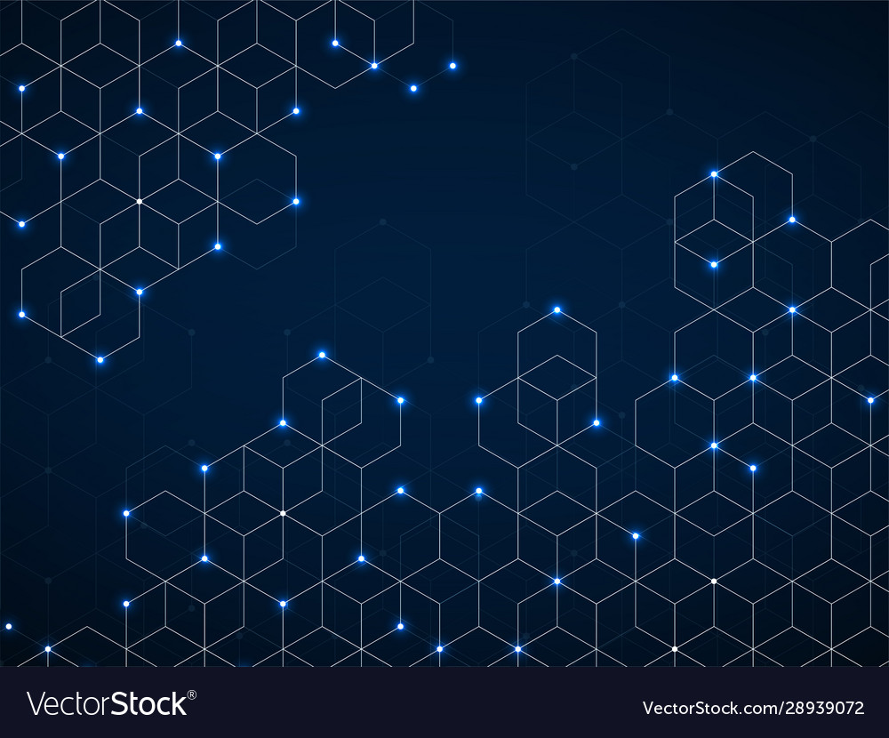 Abstract geometric background with glowing cubes