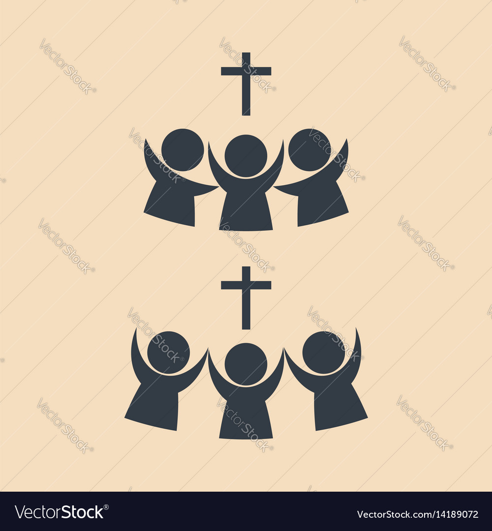 Believers united by jesus christ Royalty Free Vector Image