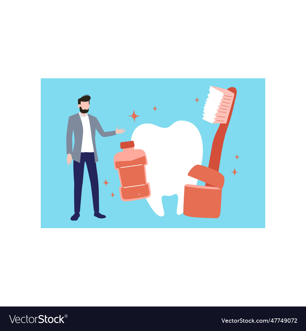 Boy keeps his teeth clean Royalty Free Vector Image