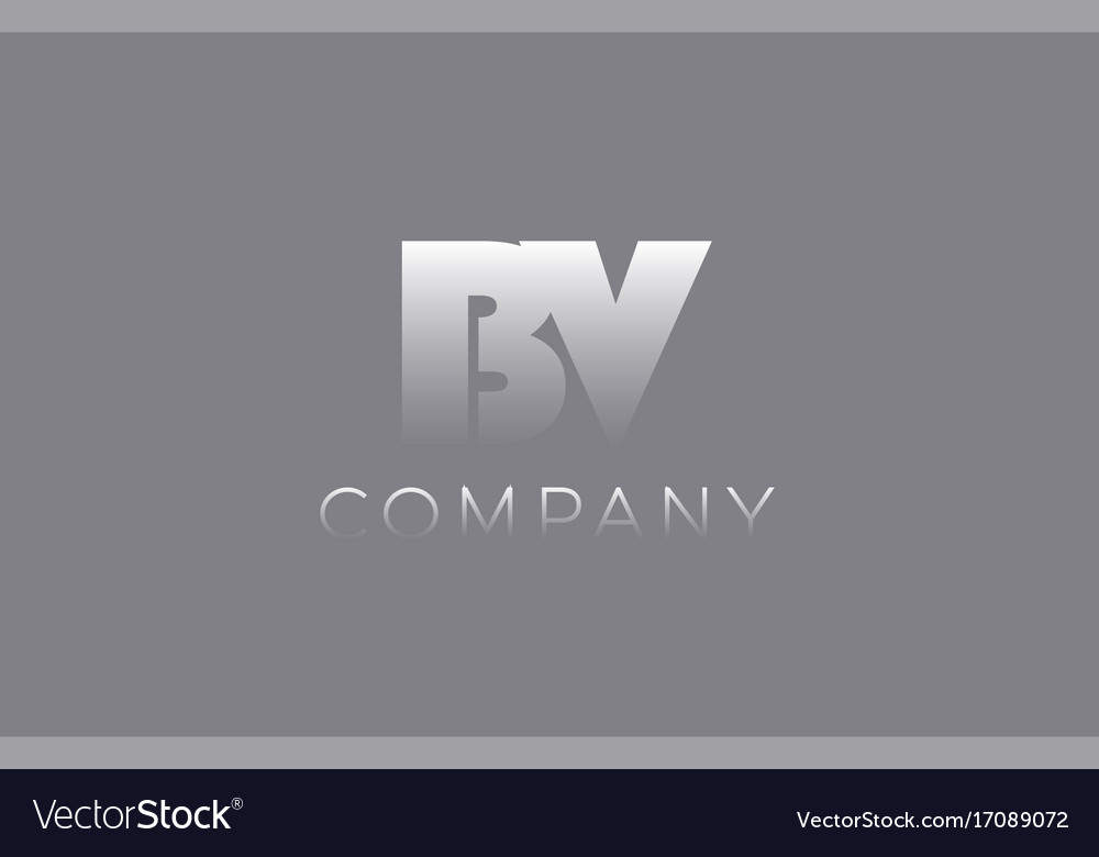 Bv b v pastel blue letter combination logo icon