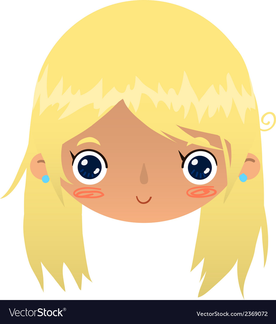 Cartoon blonde girl face