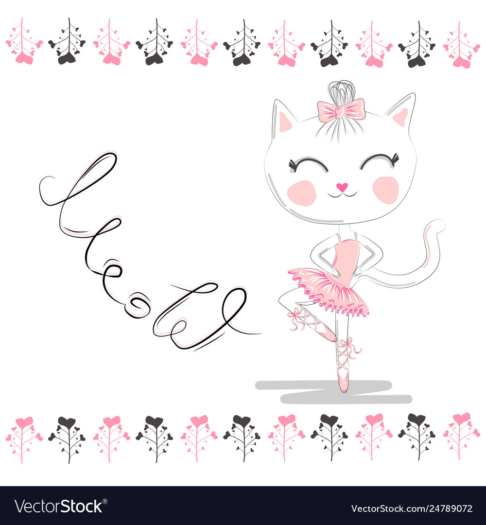 Cat in a crown pink ballet tutu isolated objects