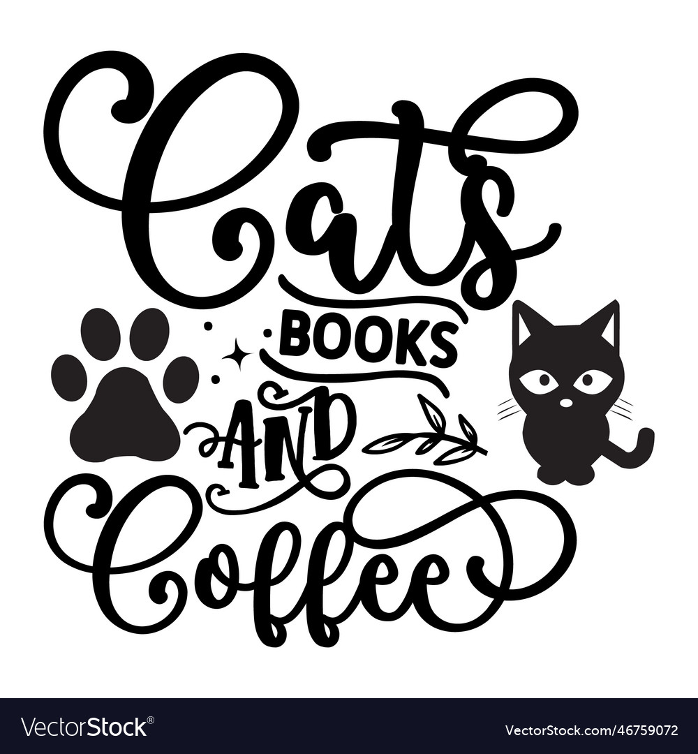 Cats books and coffee svg cat design