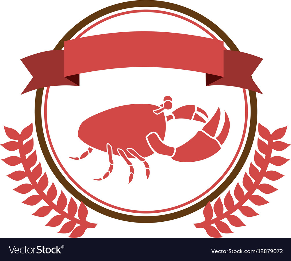 Circular border with crown branch crab