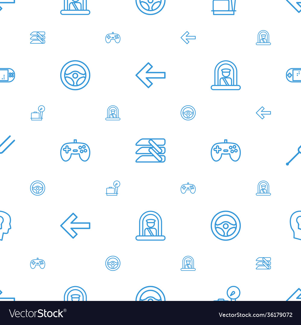 Control icons pattern seamless white background