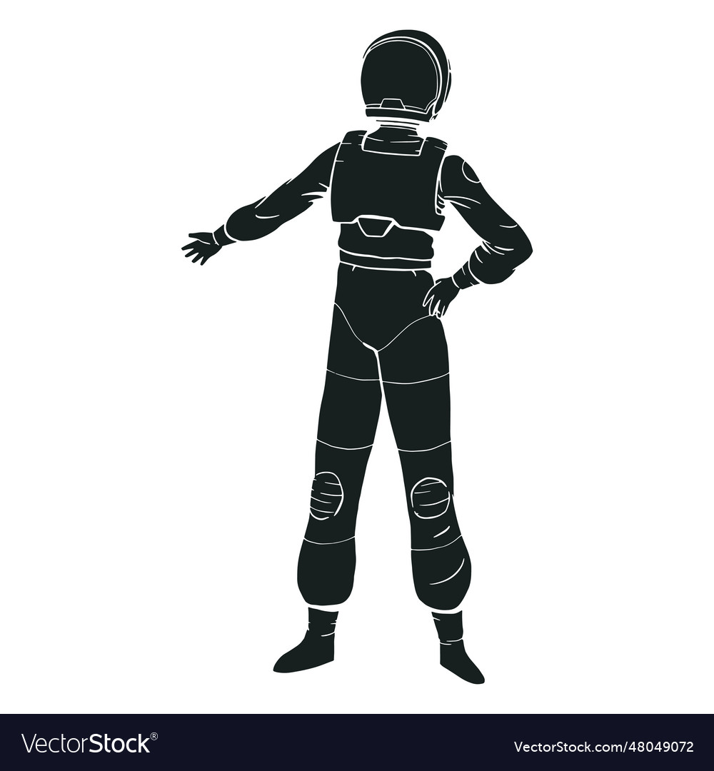 Cool pose astronaut silhouette