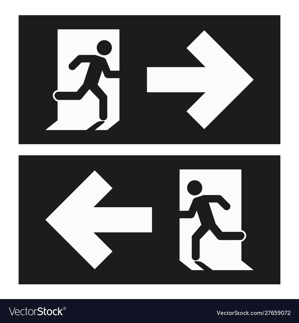 Emergency Exit Signs - Left & Right
