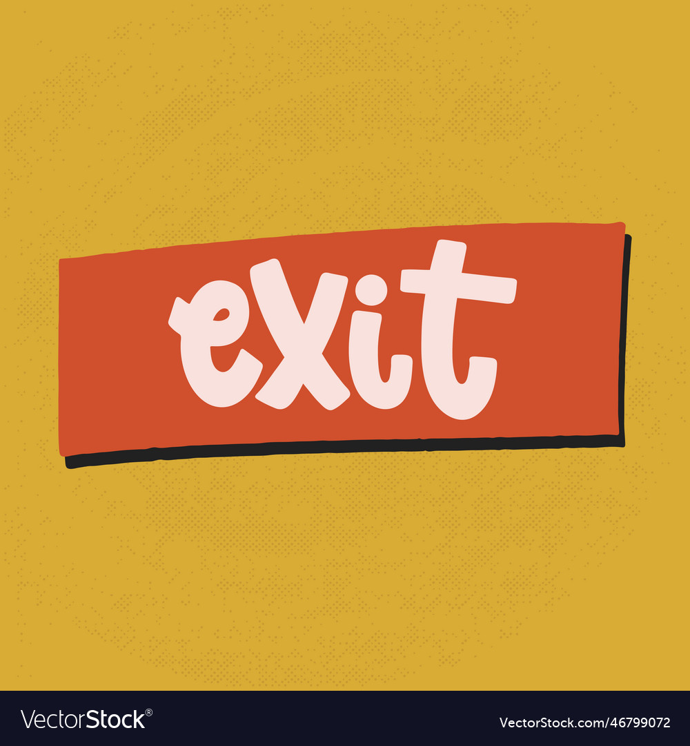 Exit lettering vector image Exit lettering