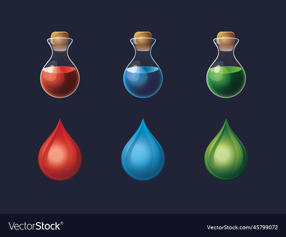 Game ui assets set gaming user interface potions