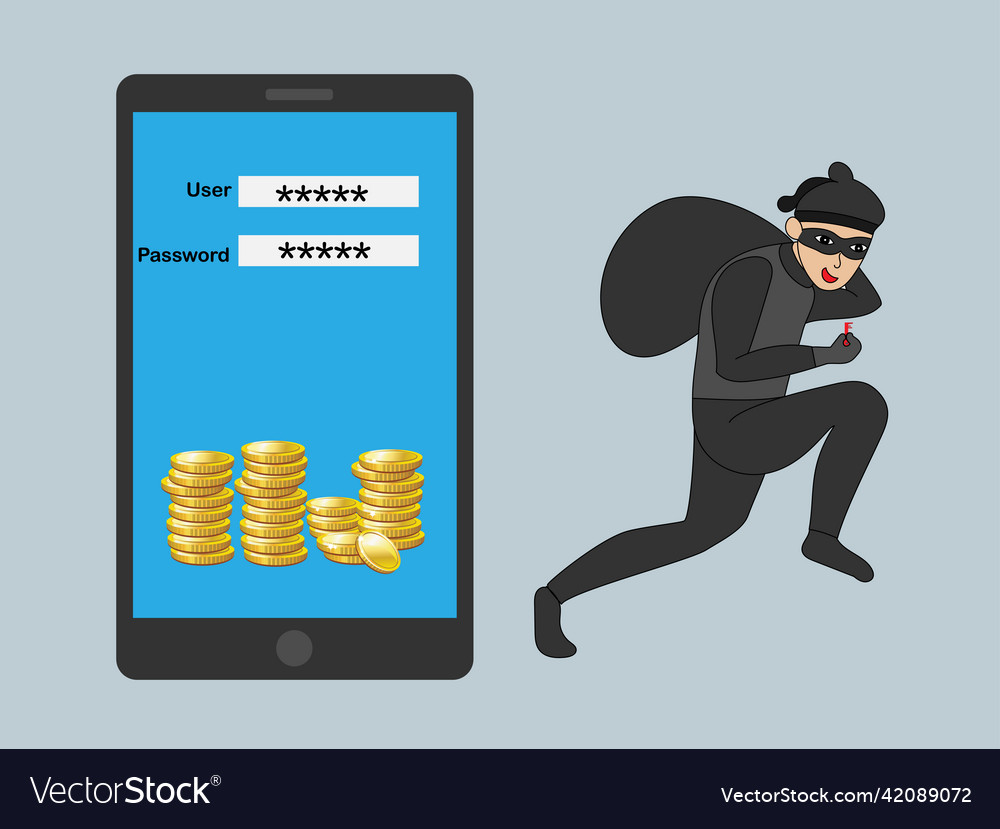 Hacker unlocked the key access your smartphone vector image Hacker unlocked the key access your smartphone