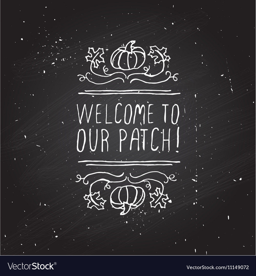Handdrawn autumn element with text