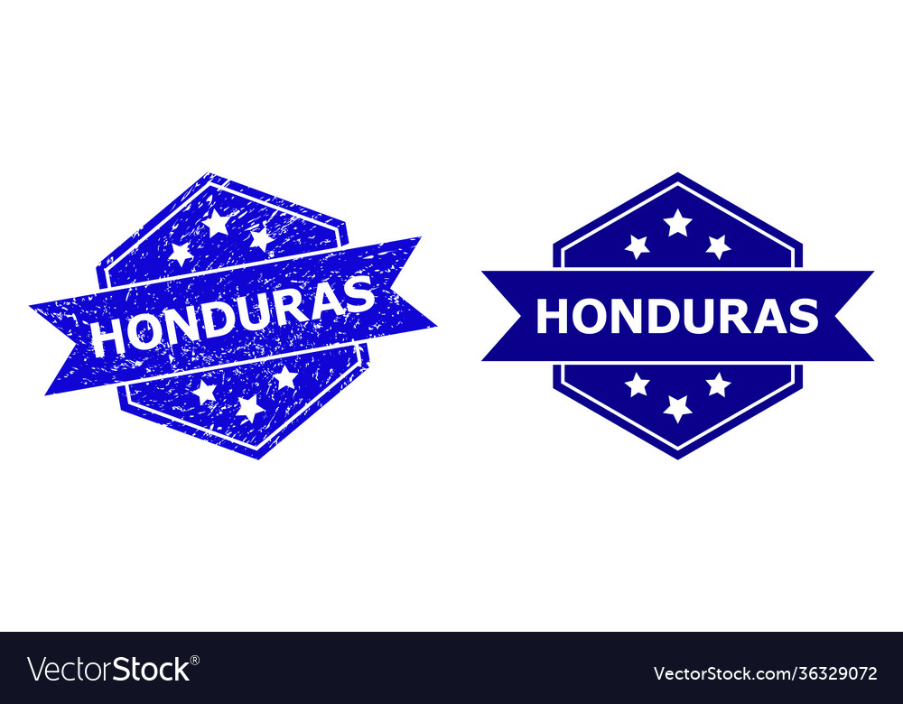 Hexagonal honduras stamp with corroded texture
