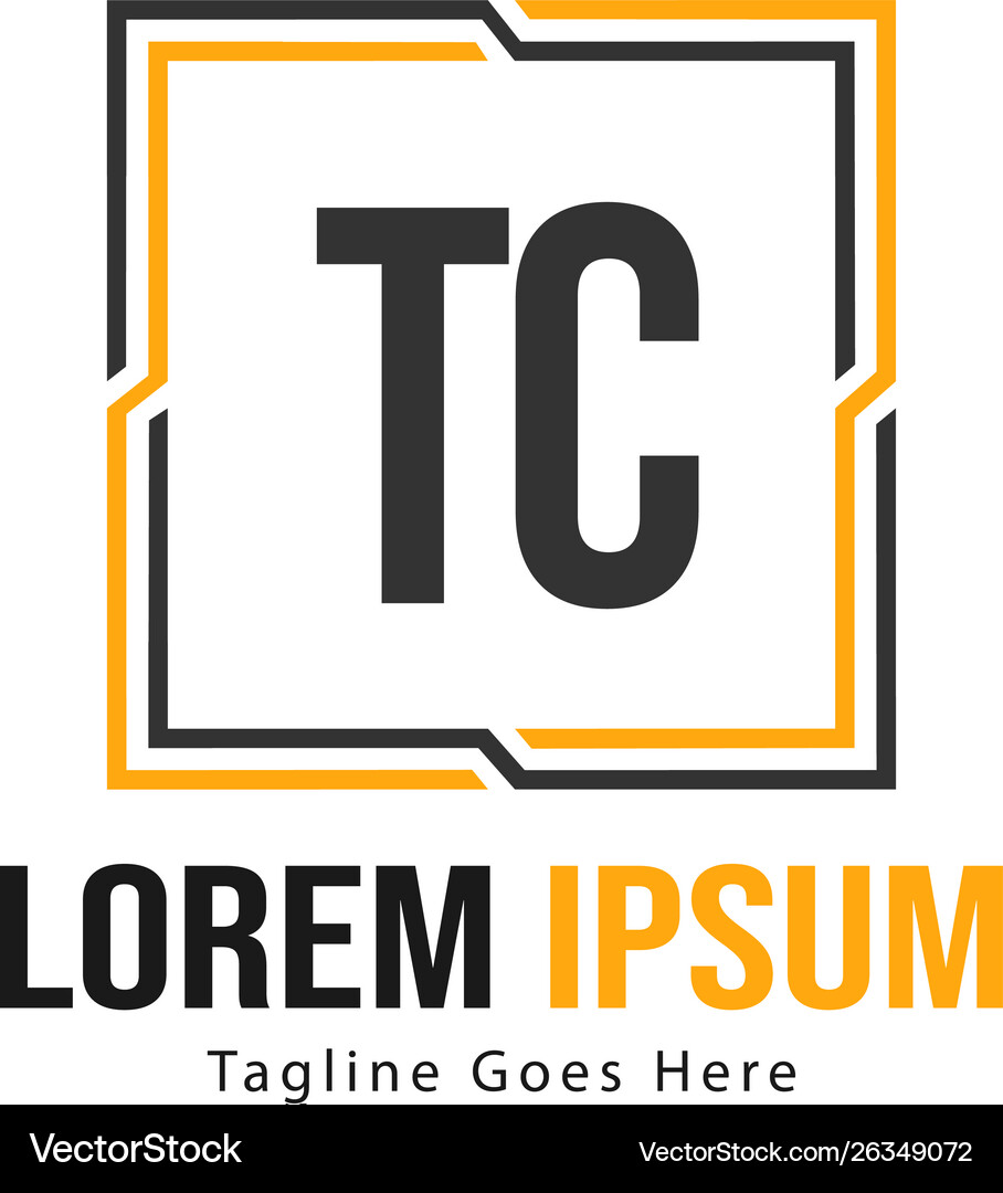 Initial tc logo template with modern frame Vector Image