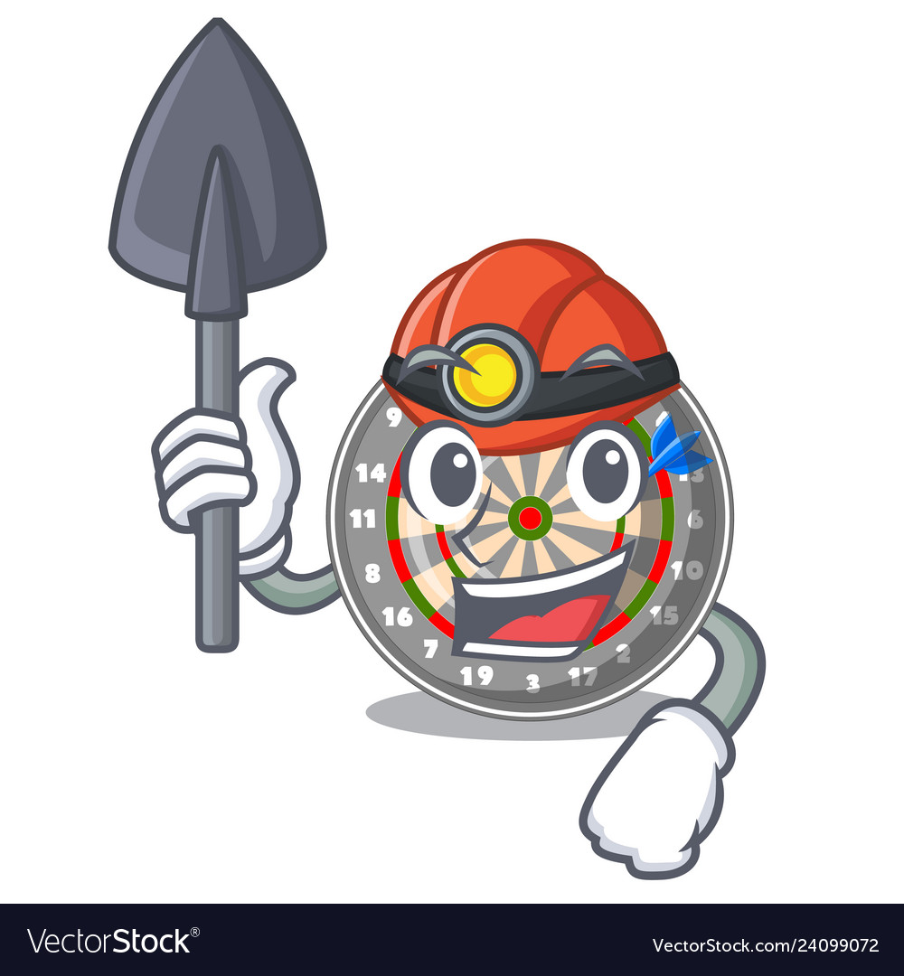 Miner dartcoard isolated with in the character