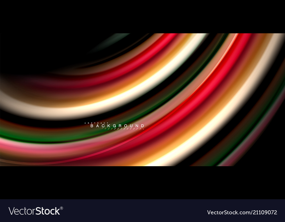 Multicolored wave lines on black background design vector image Multicolored wave lines on black background design