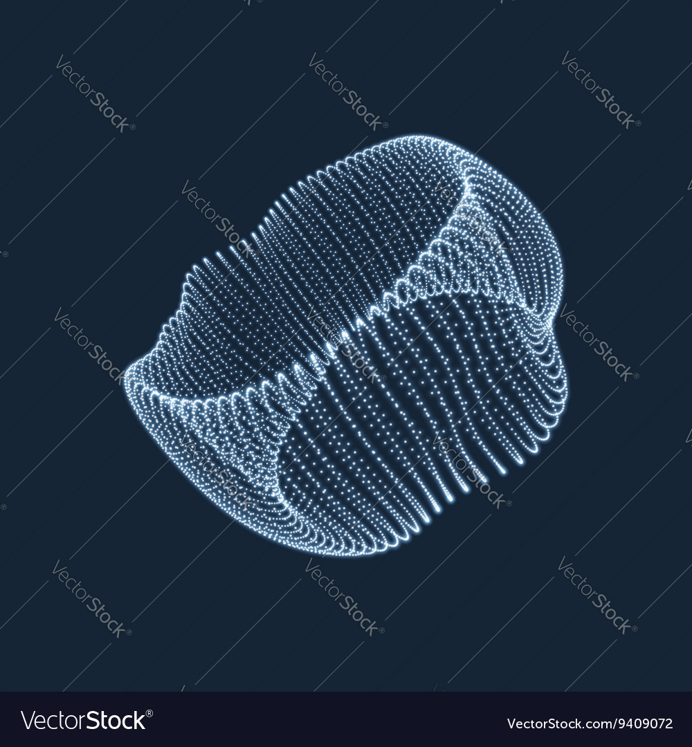 Object with dots abstract 3d connection grid