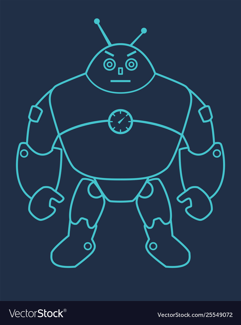 Outline robot vector image Outline robot
