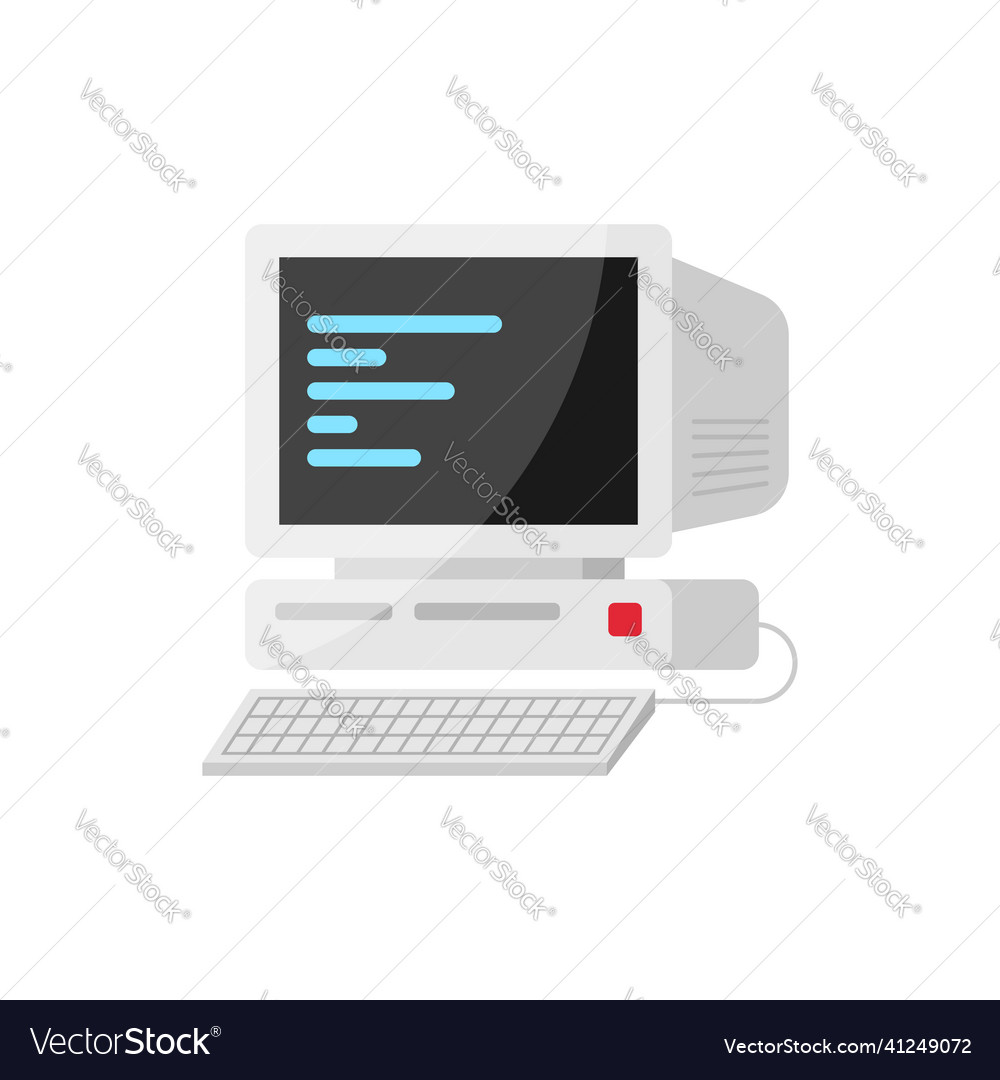 Personal computer in flat style desktop pc