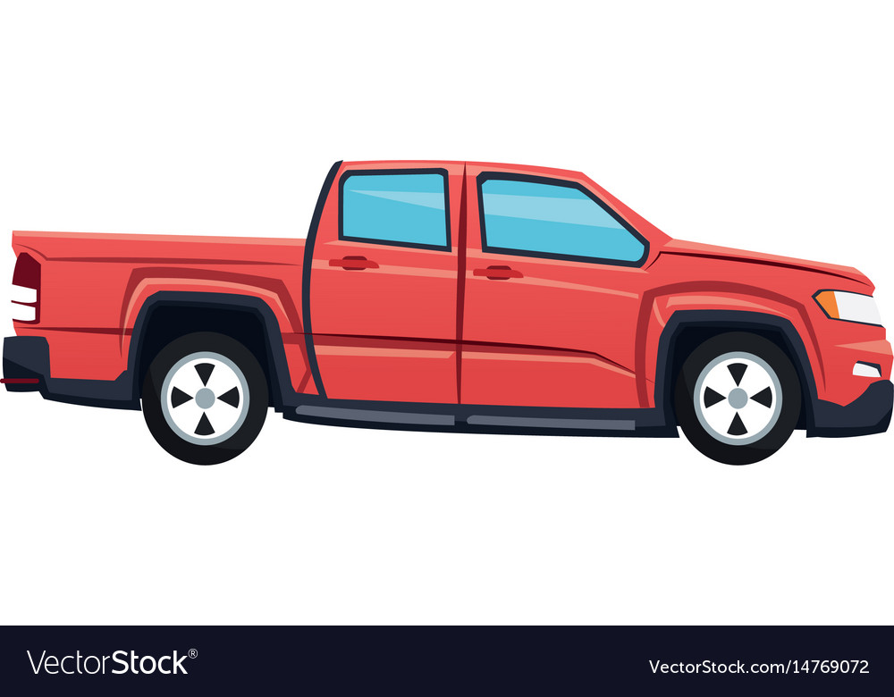 Red Pickup Truck Vehicle Transport Royalty Free Vector Image