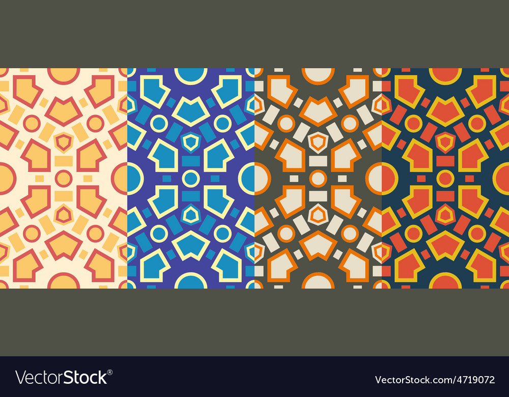 Retro geometric hexagon seamless pattern