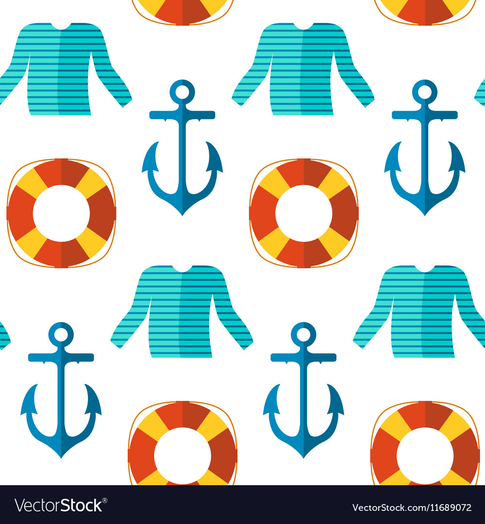 Seamless patterns nautical elements