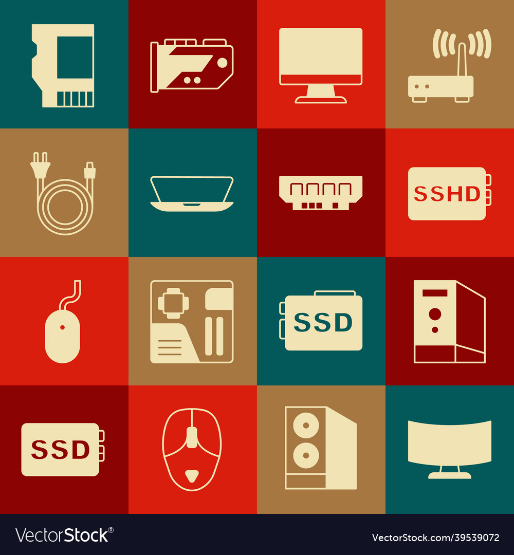 Set computer monitor screen case vector image Set computer monitor screen case