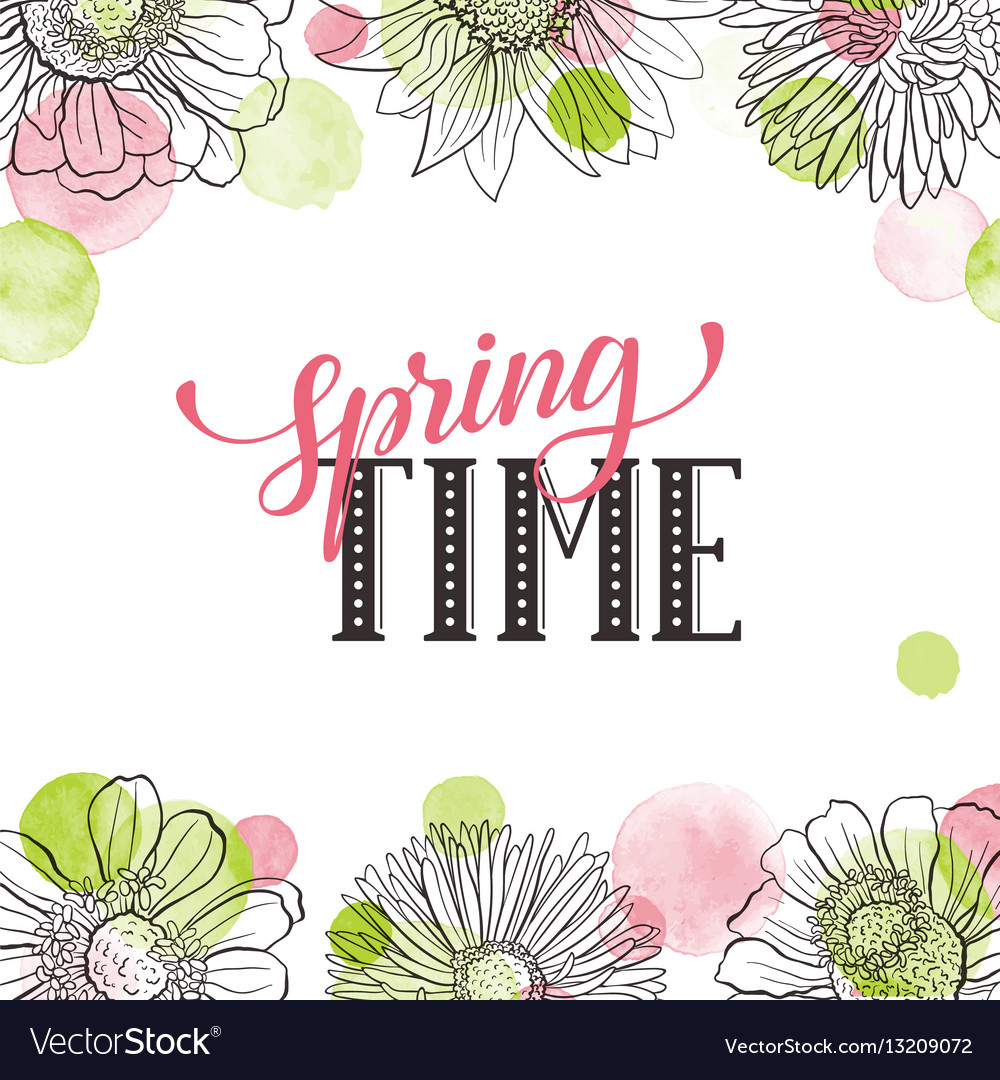 Spring time greeting card Royalty Free Vector Image